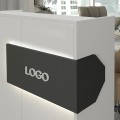Aloha Megapap melamine welcome desk - reception with LED in white - anthracite color 95,5x40x110.3cm.