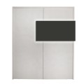 Aloha Megapap melamine welcome desk - reception with LED in white - anthracite color 95,5x40x110.3cm.