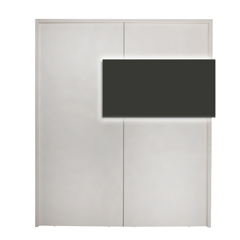 Aloha Megapap melamine welcome desk - reception with LED in white - anthracite color 95,5x40x110.3cm.