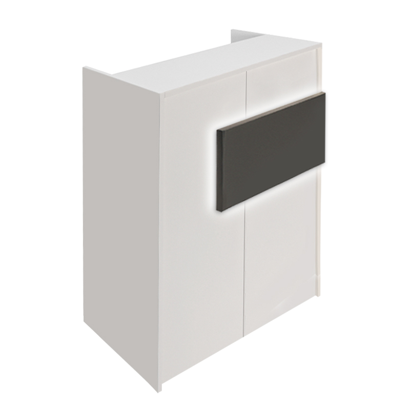 Aloha Megapap melamine welcome desk - reception with LED in white - anthracite color 95,5x40x110.3cm.