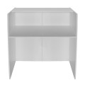 Aloha Megapap melamine welcome desk - reception with LED in white - anthracite color 95,5x40x110.3cm.