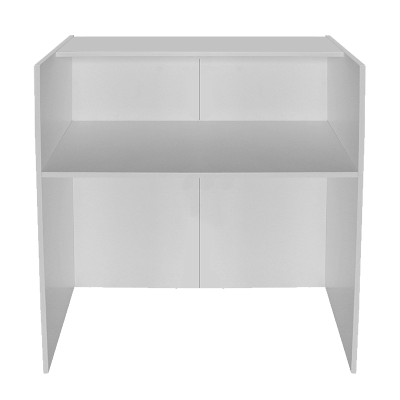 Aloha Megapap melamine welcome desk - reception with LED in white - anthracite color 95,5x40x110.3cm.