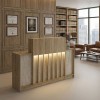 Γραφείο υποδοχής - reception Davis Megapap με LED χρώμα sepet oak - travertine 150x41,8x115εκ.