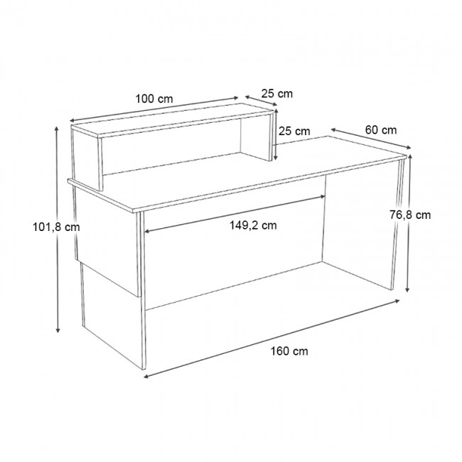 Γραφείο υποδοχής - reception Dustin Megapap χρώμα ανθρακί - φυσικό οξιάς 160x60x101,8εκ. Γραφείο υποδοχής - reception Dustin Megapap χρώμα ανθρακί - φυσικό οξιάς 160x60x101,8εκ.