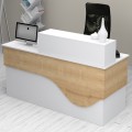 Dustin Megapap melamine reception desk in white - oak color 160x60x101.8cm.