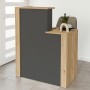 Enter Megapap melamine welcome desk - reception in sepet oak - anthracite color 86.9x40x110.3cm.