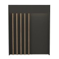 Γραφείο υποδοχής - reception Karibu Megapap με LED χρώμα ανθρακί - sepet oak 90x40x100εκ.