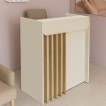 Karibu Megapap melamine welcome desk - reception with LED in sandstone - sepet oak color 90x40x100cm.