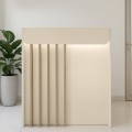 Karibu Megapap melamine welcome desk - reception with LED in sandstone - sepet oak color 90x40x100cm.