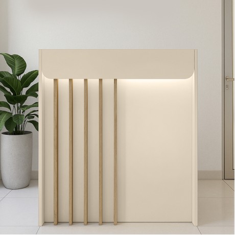 Γραφείο υποδοχής - reception Karibu Megapap με LED χρώμα sandstone - sepet oak 90x40x100εκ.