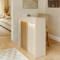 Karibu Megapap melamine welcome desk - reception with LED in sandstone - sepet oak color 90x40x100cm.