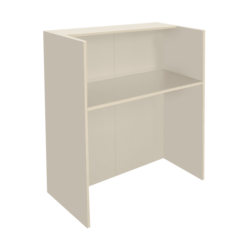 Karibu Megapap melamine welcome desk - reception with LED in sandstone - sepet oak color 90x40x100cm.