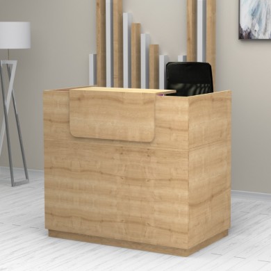 Lemmon Megapap melamine reception office in oak  color 120x70x110cm.
