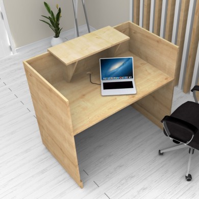 Lemmon Megapap melamine reception office in oak  color 120x70x110cm.