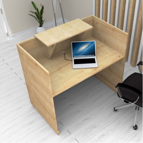 Γραφείο υποδοχής - reception Lemmon Megapap χρώμα φυσικό οξιάς 120x70x110εκ.