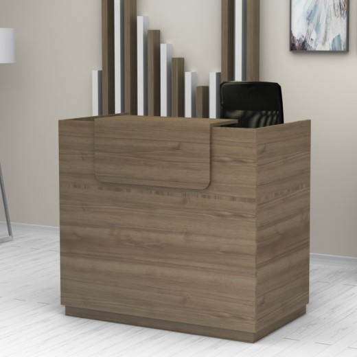 Γραφείο υποδοχής - reception Lemmon Megapap χρώμα καρυδί 120x70x110εκ.