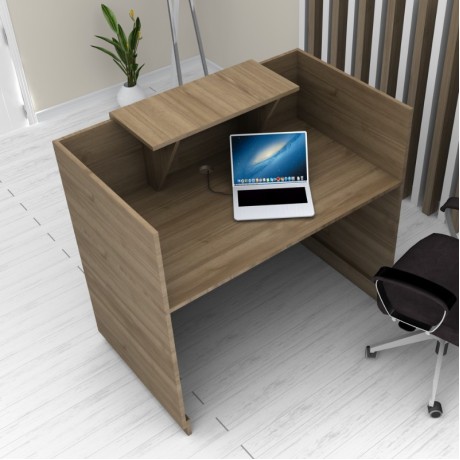 Lemmon Megapap melamine reception office in walnut color 120x70x110cm.