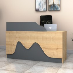 Γραφείο υποδοχής - reception Lione Megapap χρώμα φυσικό οξιάς - ανθρακί 160x60x100εκ. Γραφείο υποδοχής - reception Lione Megapap χρώμα φυσικό οξιάς - ανθρακί 160x60x100εκ.