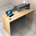 Lione Megapap melamine reception desk in oak - anthracite color 160x60x100cm.