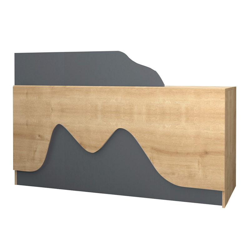 Lione Megapap melamine reception desk in oak - anthracite color 160x60x100cm.