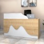Lione Megapap melamine reception desk in oak - white color 160x60x100cm.