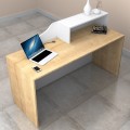 Lione Megapap melamine reception desk in oak - white color 160x60x100cm.