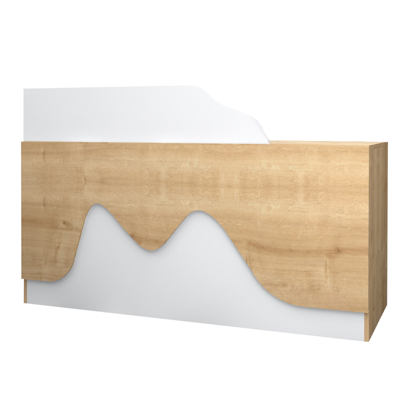 Lione Megapap melamine reception desk in oak - white color 160x60x100cm.