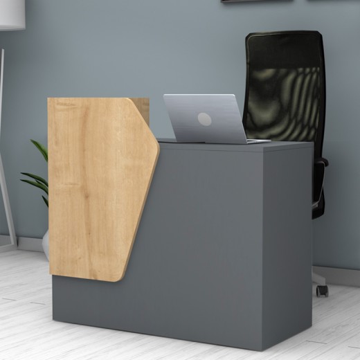 Γραφείο υποδοχής - reception Merlin Megapap χρώμα ανθρακί - φυσικό οξιάς 110x50x101,8εκ. Γραφείο υποδοχής - reception Merlin Megapap χρώμα ανθρακί - φυσικό οξιάς 110x50x101,8εκ.