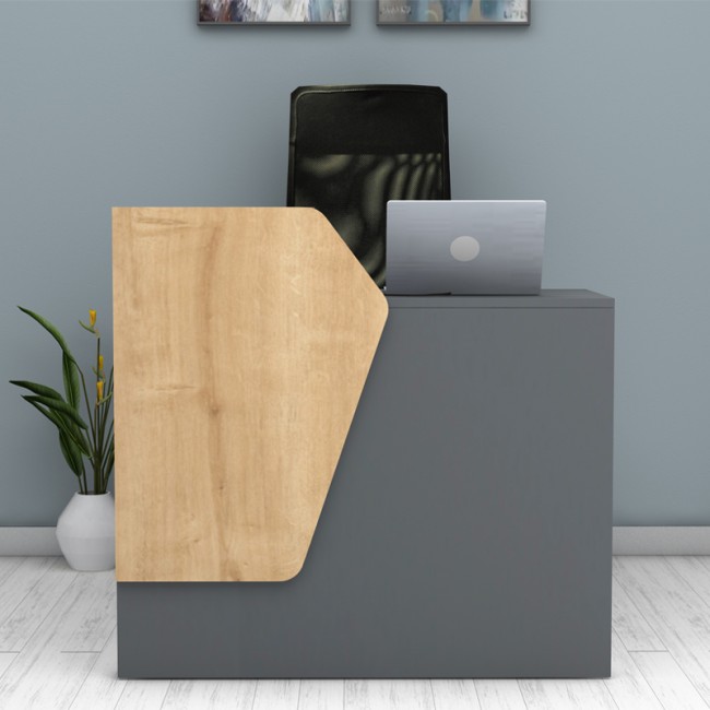 Γραφείο υποδοχής - reception Merlin Megapap χρώμα ανθρακί - φυσικό οξιάς 110x50x101,8εκ. Γραφείο υποδοχής - reception Merlin Megapap χρώμα ανθρακί - φυσικό οξιάς 110x50x101,8εκ.