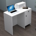 Merlin Megapap melamine reception desk in white color 110x50x101.8cm.