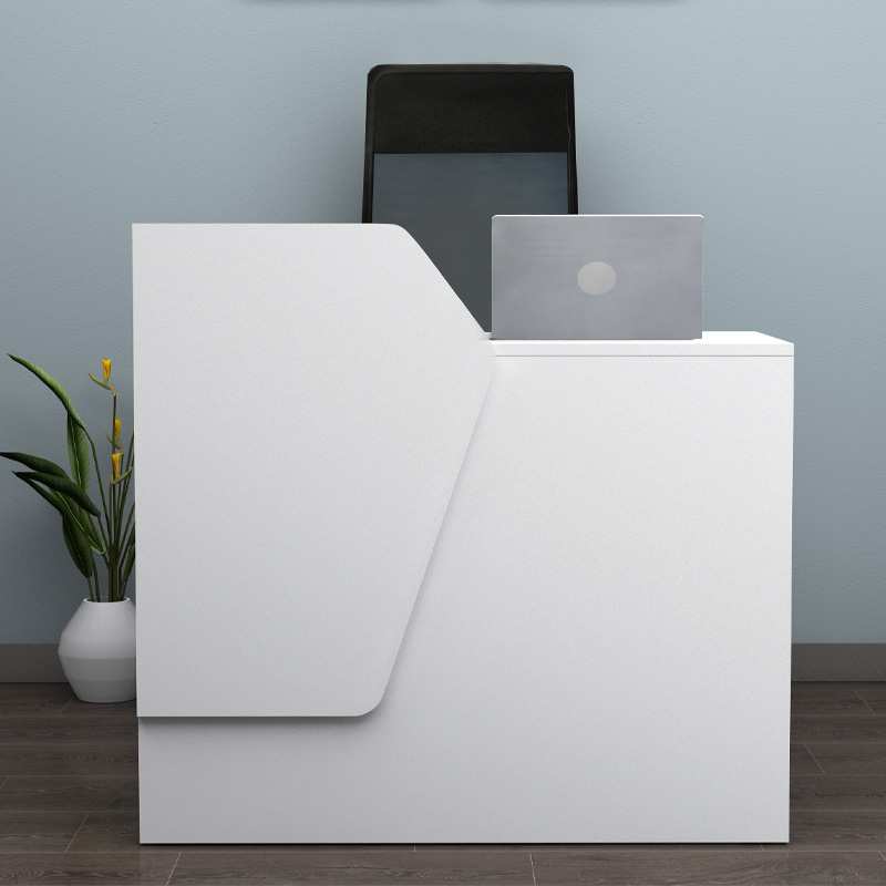 Merlin Megapap melamine reception desk in white color 110x50x101.8cm.