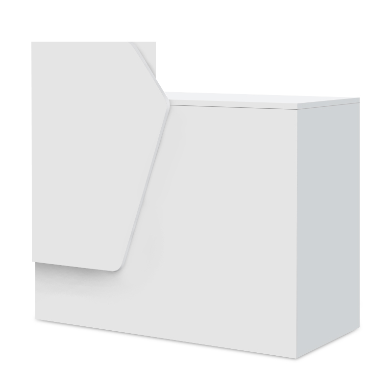 Merlin Megapap melamine reception desk in white color 110x50x101.8cm.