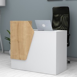 Γραφείο υποδοχής - reception Merlin Megapap χρώμα λευκό - φυσικό οξιάς 110x50x101,8εκ. Γραφείο υποδοχής - reception Merlin Megapap χρώμα λευκό - φυσικό οξιάς 110x50x101,8εκ.