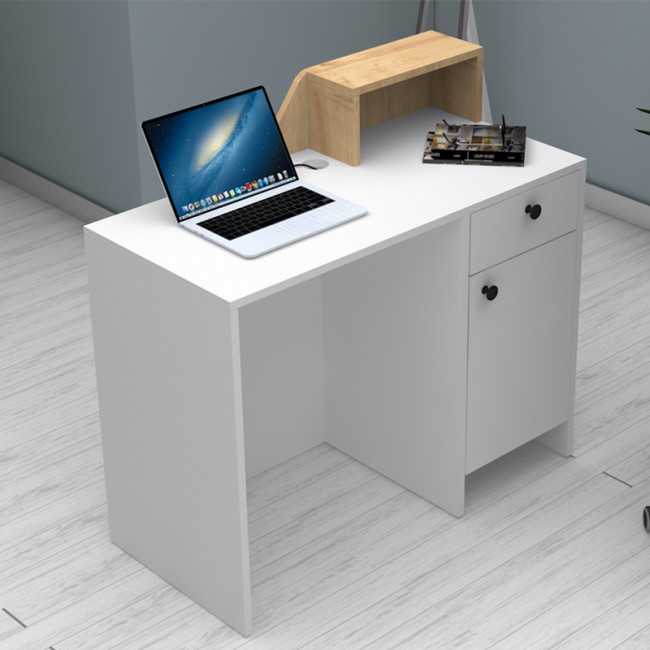 Γραφείο υποδοχής - reception Merlin Megapap χρώμα λευκό - φυσικό οξιάς 110x50x101,8εκ. Γραφείο υποδοχής - reception Merlin Megapap χρώμα λευκό - φυσικό οξιάς 110x50x101,8εκ.