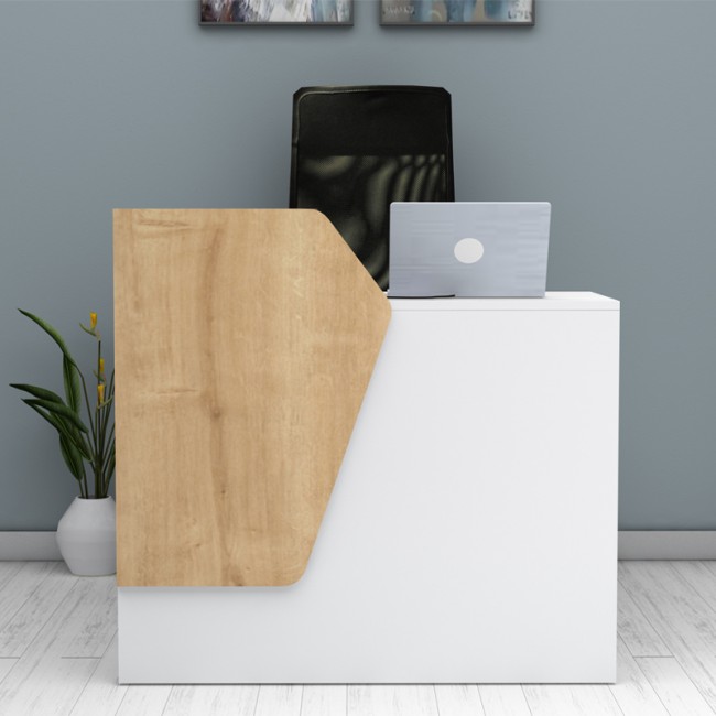 Γραφείο υποδοχής - reception Merlin Megapap χρώμα λευκό - φυσικό οξιάς 110x50x101,8εκ. Γραφείο υποδοχής - reception Merlin Megapap χρώμα λευκό - φυσικό οξιάς 110x50x101,8εκ.