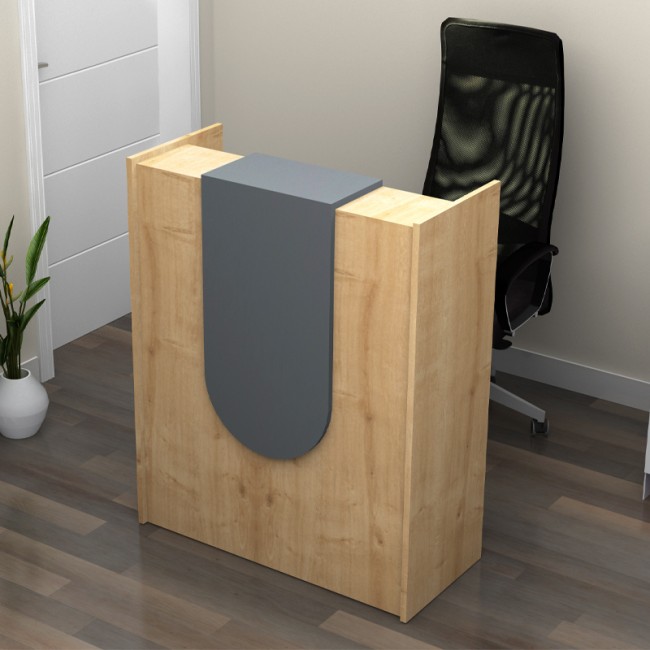 Γραφείο υποδοχής - reception Mezzo Megapap χρώμα φυσικό οξιάς - ανθρακί 90x40x110εκ. Γραφείο υποδοχής - reception Mezzo Megapap χρώμα φυσικό οξιάς - ανθρακί 90x40x110εκ.