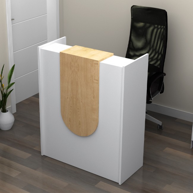 Γραφείο υποδοχής - reception Mezzo Megapap χρώμα λευκό - φυσικό οξιάς 90x40x110εκ. Γραφείο υποδοχής - reception Mezzo Megapap χρώμα λευκό - φυσικό οξιάς 90x40x110εκ.