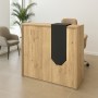 Navita Megapap melamine welcome desk - reception with LED in sepet oak - anthracite color 113.6x42x111.8cm.