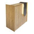 Navita Megapap melamine welcome desk - reception with LED in sepet oak - anthracite color 113.6x42x111.8cm.