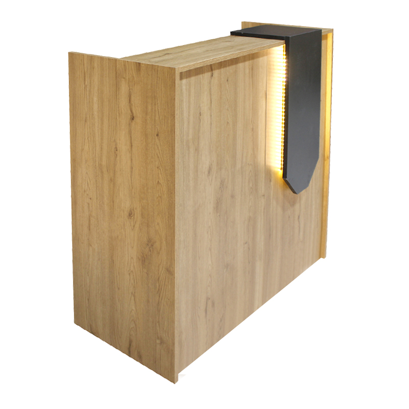 Navita Megapap melamine welcome desk - reception with LED in sepet oak - anthracite color 113.6x42x111.8cm.