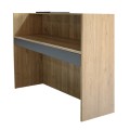 Navita Megapap melamine welcome desk - reception with LED in sepet oak - anthracite color 113.6x42x111.8cm.