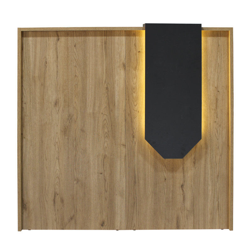 Navita Megapap melamine welcome desk - reception with LED in sepet oak - anthracite color 113.6x42x111.8cm.