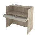 Navita Megapap melamine welcome desk - reception with LED in travertine - sandstone color 113.6x42x111.8cm.
