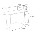 Rezio Megapap melamine reception desk in anthracite - oak color 140x50x101.8cm.