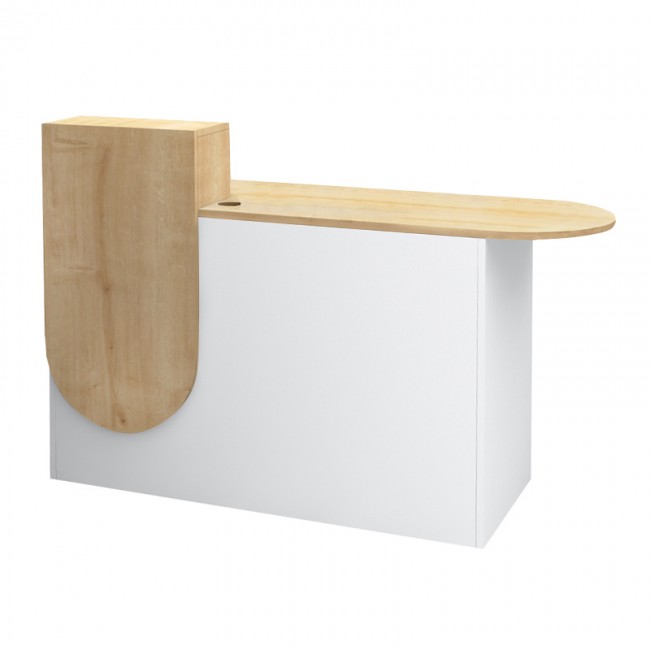 Γραφείο υποδοχής - reception Rezio Megapap χρώμα λευκό - φυσικό οξιάς 140x50x101,8εκ. Γραφείο υποδοχής - reception Rezio Megapap χρώμα λευκό - φυσικό οξιάς 140x50x101,8εκ.