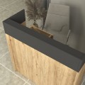 Wilko Megapap melamine welcome desk - reception with LED in sepet oak - anthracite color 113.6x42x110cm.