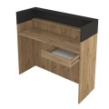 Wilko Megapap melamine welcome desk - reception with LED in sepet oak - anthracite color 113.6x42x110cm.