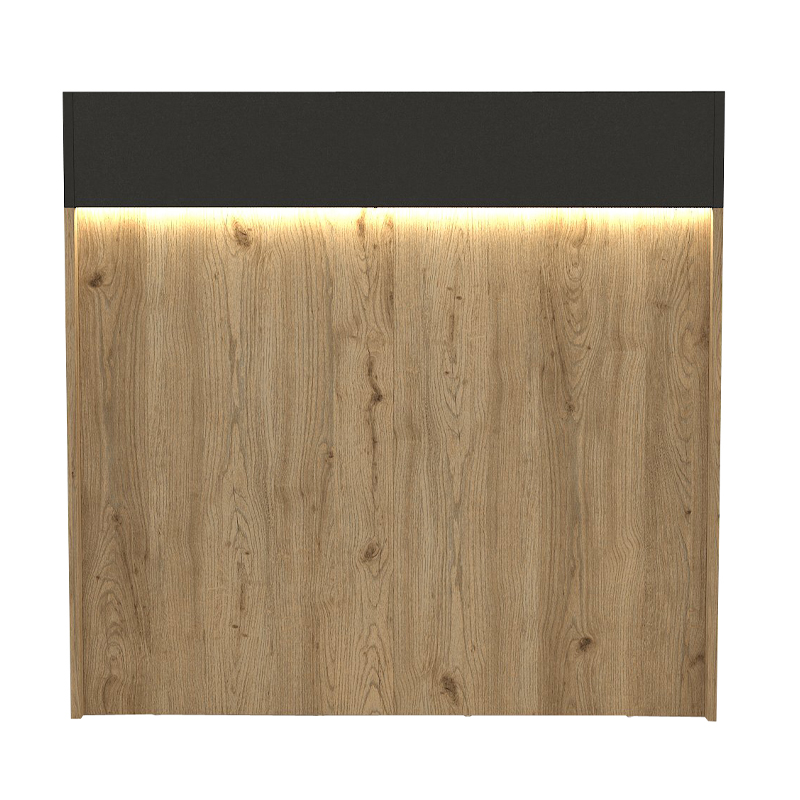 Wilko Megapap melamine welcome desk - reception with LED in sepet oak - anthracite color 113.6x42x110cm.