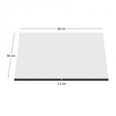 HPL Table Top 80x80cm/12mm White (UV)