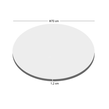 HPL Table Top D.70cm/12mm White (UV)
